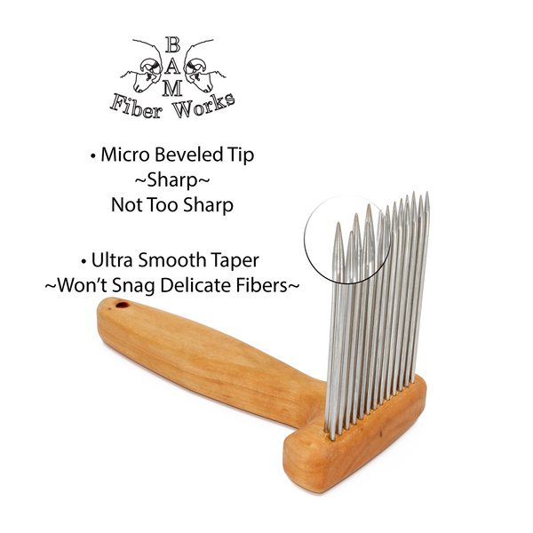 Comb With Sharp Mini Wool Combs w/Holder - Single or Double Row - Fine or Extra Fine ...