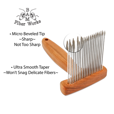 3 Row Super Fine Wool Combs w/Holder for Super Fine Fibers Without Comb Covers